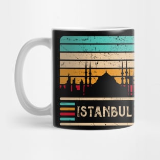 Istanbul Vintage Skyline Sultan Mosque Turkey Mug